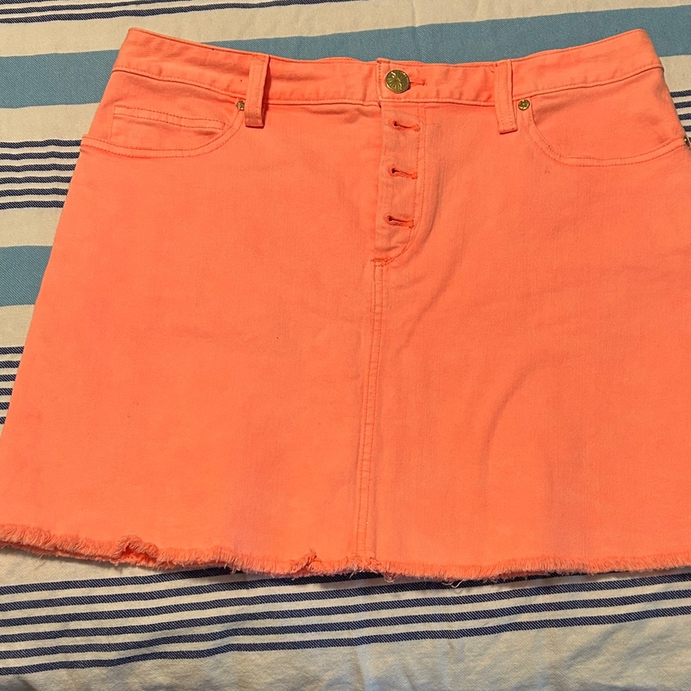Lilly Pulitzer Vibrant Coral Mini Skirt